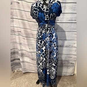 Soma Navy and White Floral Maxi Dress